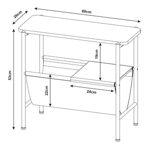 Mesa auxiliar Samnanger 60x28x53cm Negro [en.casa]