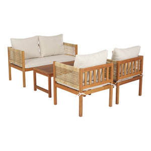 Conjunto de muebles de jardín Cannole de 4 piezas. Madera de acacia color madera [casa.pro]