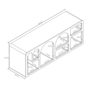 Mesa de televisión Vågå 140x40x48 cm Blanco [en.casa]