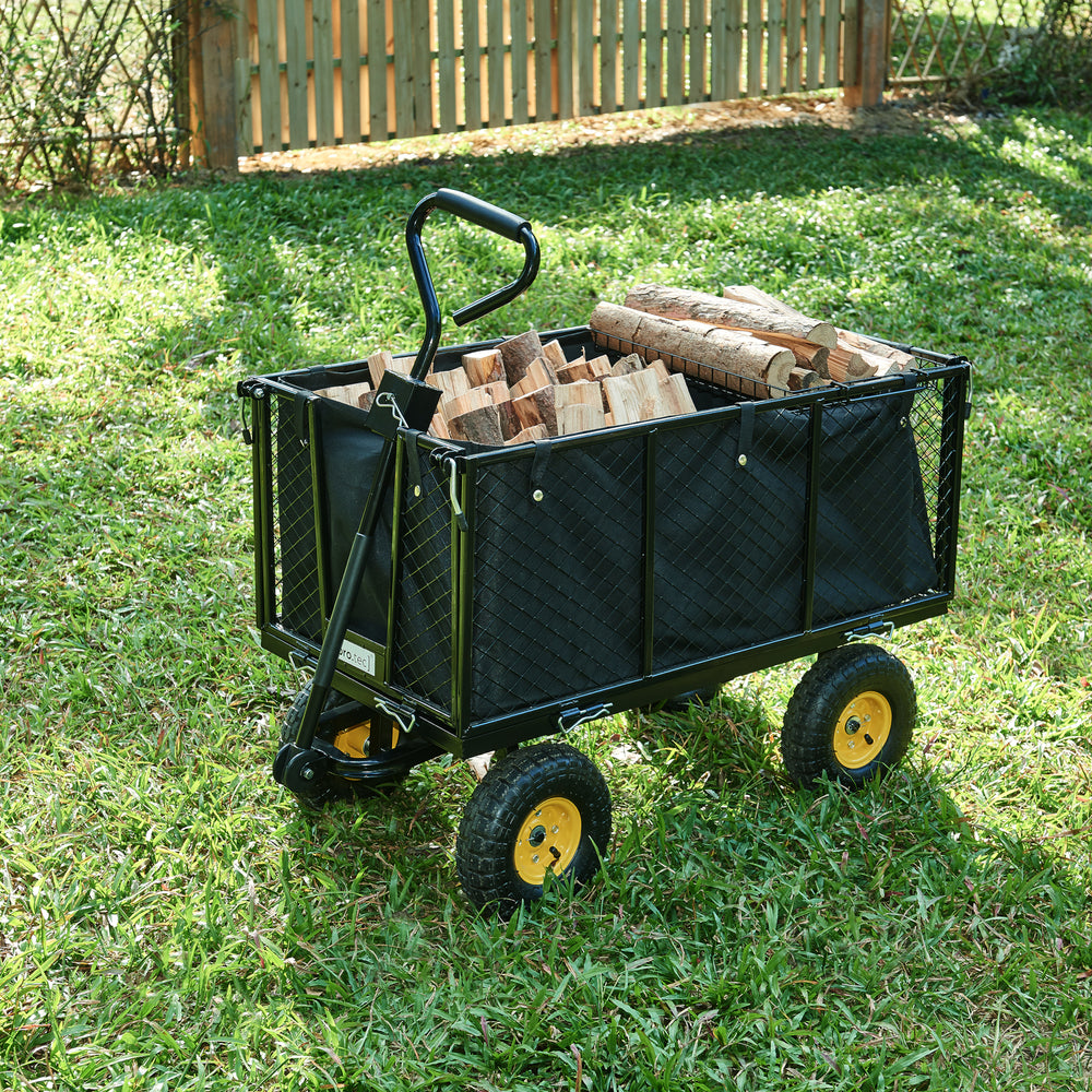 Carrito Corropoli 112x51 cm máx. 550kg Negro/Amarillo [pro.tec]