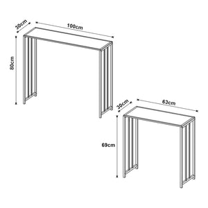 Consola Ørsta juego de 2 negro [en.casa]