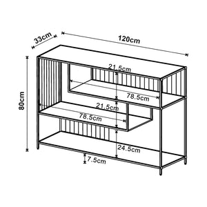 Mesa consola Oxelösund 120x33x80 cm Negro [en.casa]