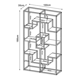 Estantería Råde de metal 180x100x35 cm negro [en.casa]