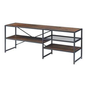Mesa de televisión Västiarharg 120x30x46 cm Negro/Aspecto nogal [en.casa]
