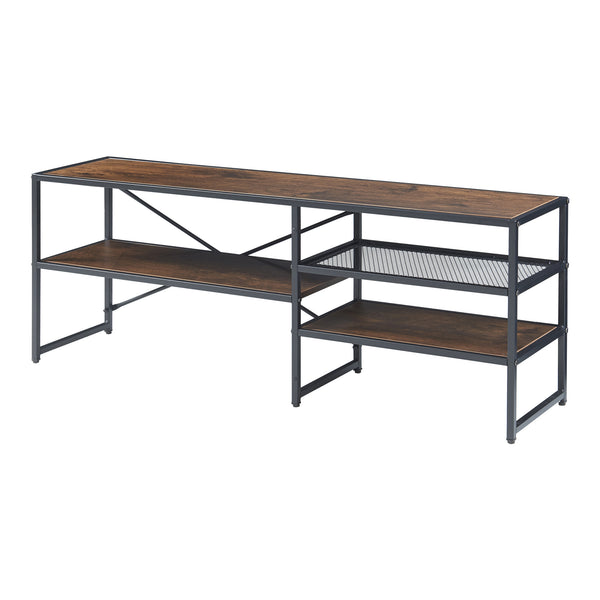 Mesa de televisión Västiarharg 120x30x46 cm Negro/Aspecto nogal [en.casa]
