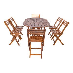 Conjunto de muebles de jardín Acerenza de 7 piezas. Madera de acacia con certificación FSC® [en.casa]