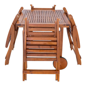 Conjunto de muebles de jardín Ancarano de 5 piezas. Madera de acacia con certificación FSC® [en.casa]