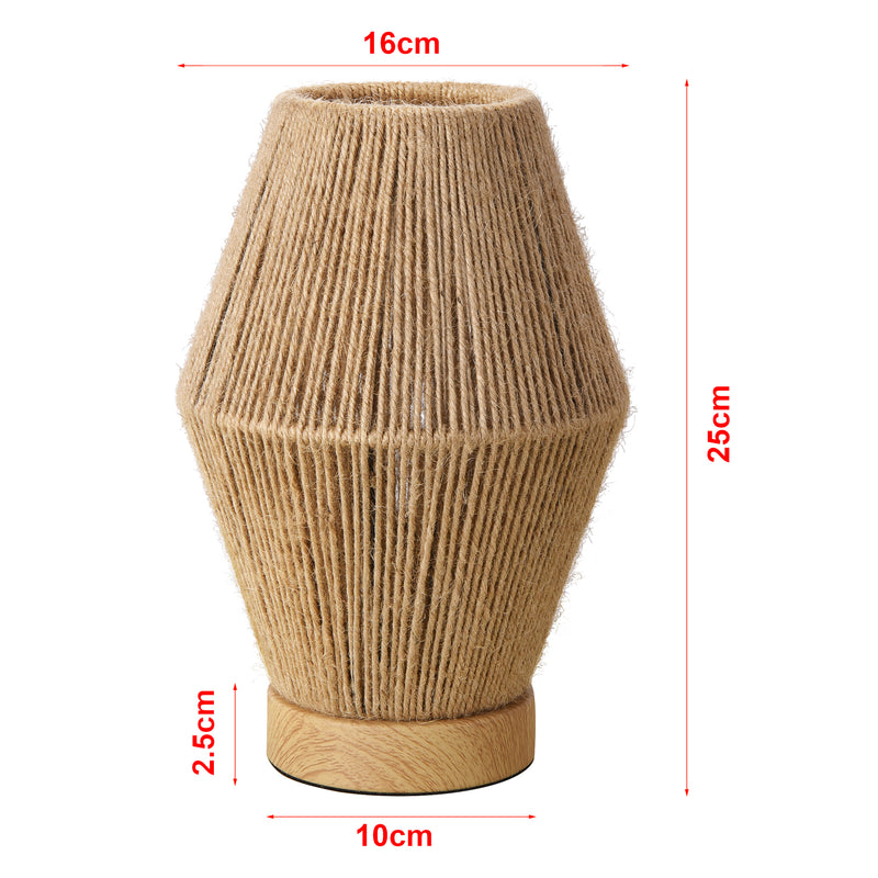 Esquema acotado Lámpara de mesa Arundel 1xE27 aspecto madera/natural [lux.pro]