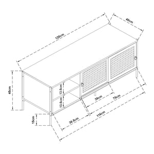 Mueble de TV Tysnes 120x40x45 cm aspecto roble/negro [en.casa]