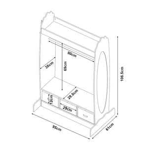 Perchero infantil Moskenes 107x95x61 cm Blanco [en.casa]