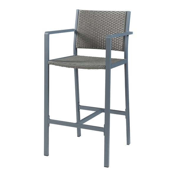 Taburete de bar para exteriores juego de 2 Avise aluminio gris oscuro [casa.pro]