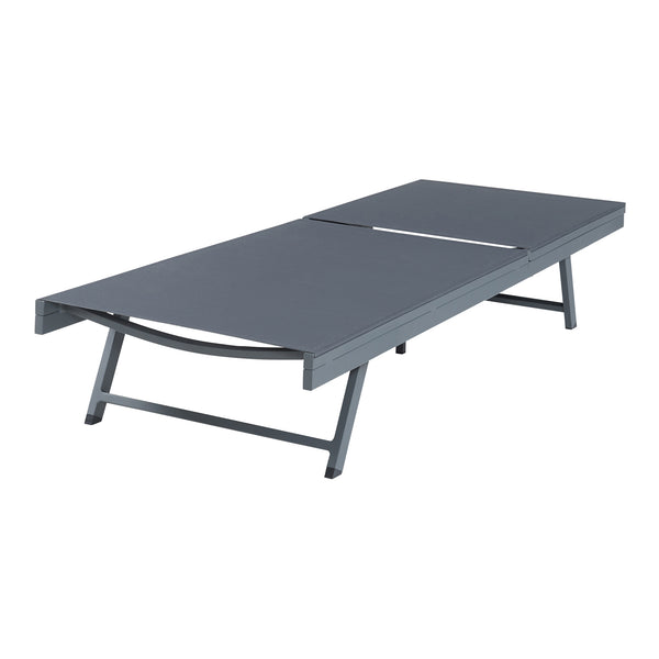 Tumbona Baragiano 197x64x30 cm Gris oscuro [casa.pro]