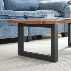 Juego de 2 estructuras de mesa Lunderskov 35x50cm Negro [en.casa]