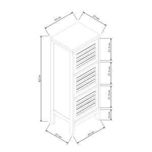 Armario auxiliar con 3 puertas Ypäjä 82x33x27 cm Bambú [en.casa]