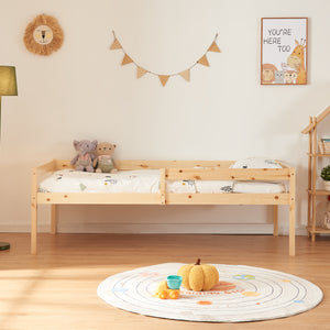 Cama doble para niños Sonkajärvi con colchón 90x200cm natural [en.casa]