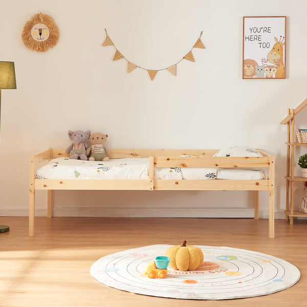 Cama doble para niños Sonkajärvi con colchón 90x200cm natural [en.casa]