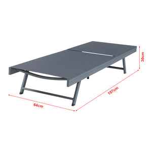 Conjunto de tumbonas Baragiano 3 piezas aluminio [casa.pro]