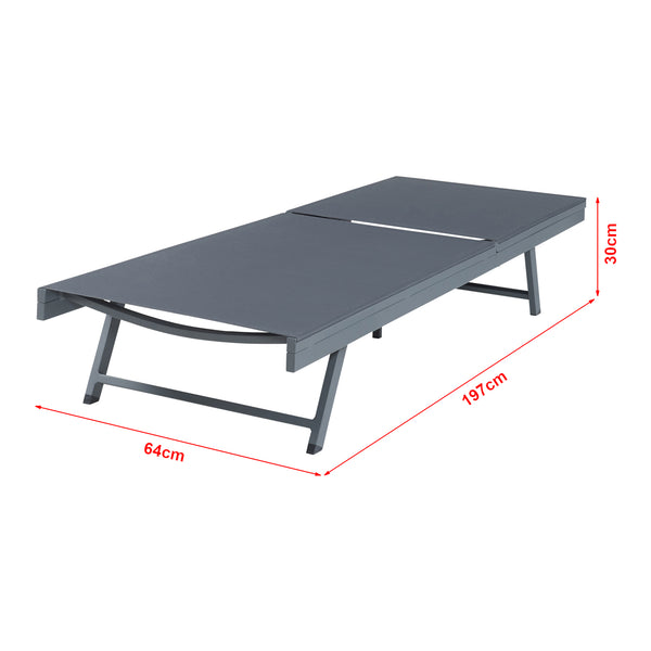 Conjunto de tumbonas Baragiano 3 piezas aluminio [casa.pro]