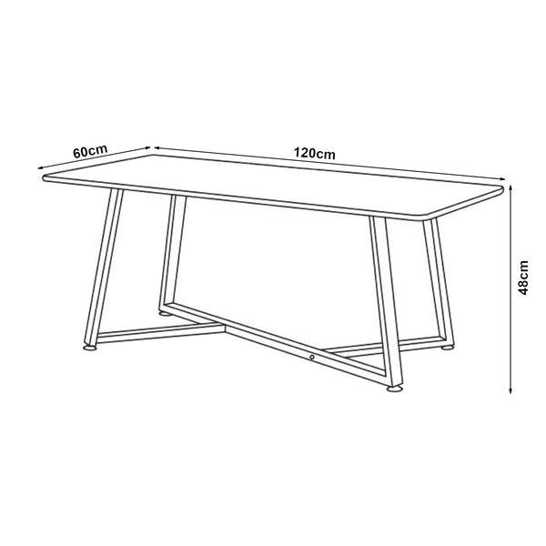 Mesa de centro Riskiften 120x60x48 cm efecto mármol, negro [en.casa]