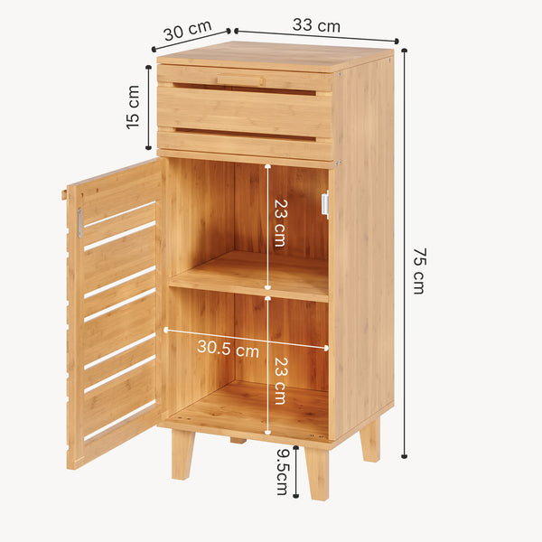 Armario de baño Epind 75x33x30 cm Bambú Natural [en.casa]