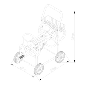 Carro para manguera Gelibolu para manguera de 3/4 pulgadas máx. 65 m Gris [pro.tec]