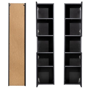 Armario alto Skelbolu 140x30x25 cm Negro [en.casa]