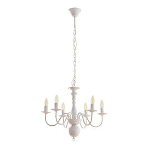 Lámpara de araña Berkeley Metal Vintage-Blanco [lux.pro]