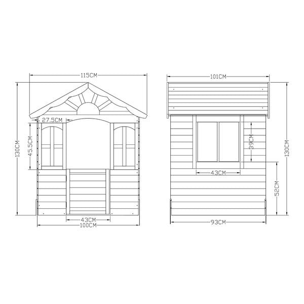 Casita infantil Lulä Caseta de juegos 130x115x101 cm Madera [casa.pro]