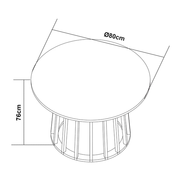 Mesa de comedor Lensuu 76x Ø80 cm [en.casa]