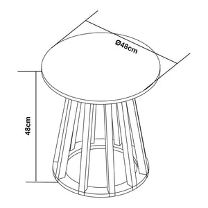 Mesa auxiliar Lensuu 48xØ48 cm Verde pastel/Roble [en.casa]