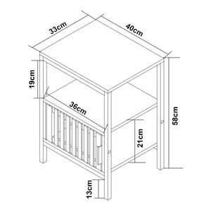Mesita de noche Luniehti 58x40x33 cm Negro/Natural [en.casa]