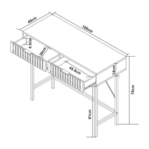 Mesa consola Luniehti 100x40x75 cm Negro/Natural [en.casa]