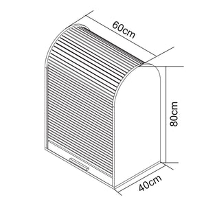 Armario persiana Kavlinge 80x60x40 cm Bambú/Gris [en.casa]