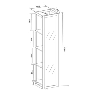 Estante con espejo As 170x40x35 cm Bambú [en.casa]