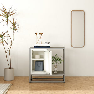 Aparador Burlöv acero 70x72x35 cm gris/blanco [en.casa]