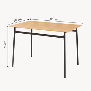 Grupo de comedor Pollenev 5 piezas Negro/Aspecto roble [en.casa]