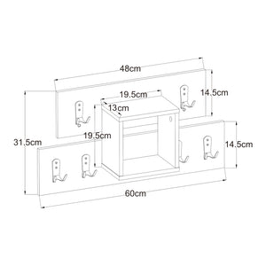 Perchero de pared Vänd con compartimento de almacenamiento 32x60x14 cm Blanco [en.casa]