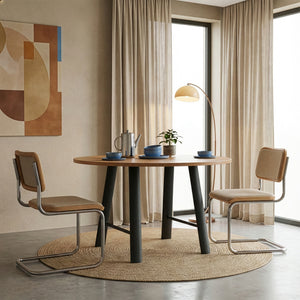 Juego de 2 estructuras de mesa Hullem acero 72x70x10 cm negro [en.casa]