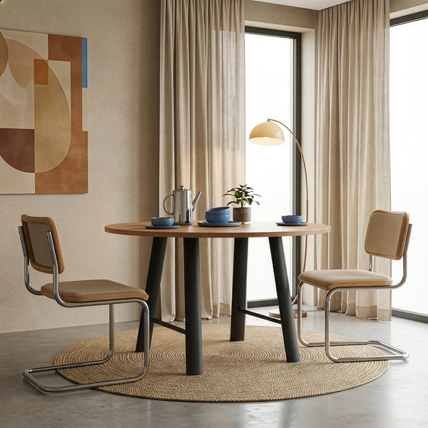 Juego de 2 estructuras de mesa Hullem acero 72x70x10 cm negro [en.casa]