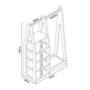 Guardarropa infantil Vestnes 114x77x30 cm Cotton Candy/Blanco [en.casa]