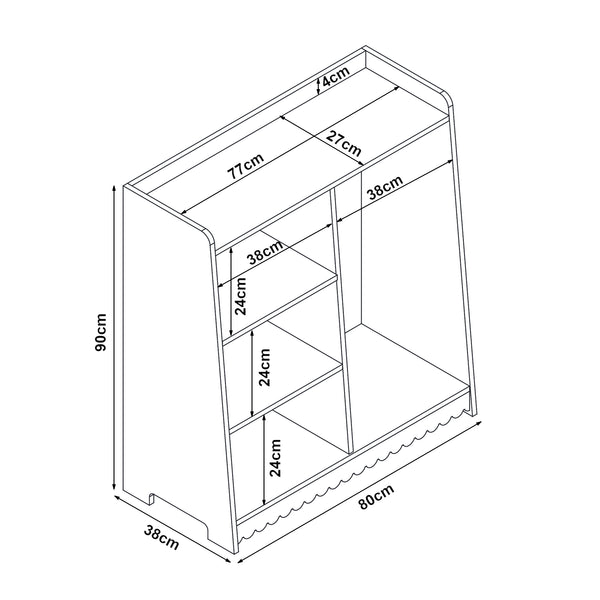 Perchero infantil Vestnes 90x80x38 cm Cotton Candy/Blanco [en.casa]