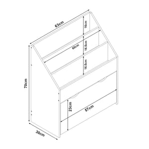 Estantería infantil Aarnskona 70x63x30 cm Motivo Aqua Dream [en.casa]