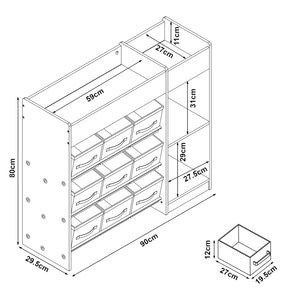 Estantería para niños Farusa 80x90x30 cm Motivo Aqua Dream [en.casa]