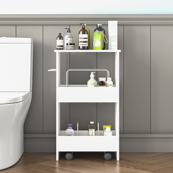 Carrito Katra 67x40x20 cm Blanco [en.casa]