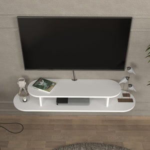 Mueble bajo de TV colgante Targema 120x30x16 cm Blanco [en.casa]