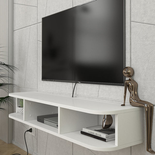 Mueble bajo de TV colgante Oundsvas 120x30x19 cm Blanco [en.casa]