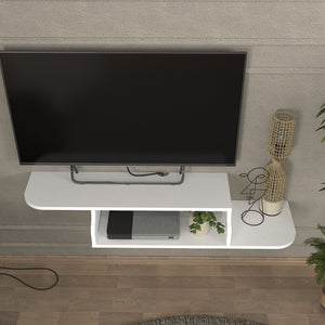 Mueble bajo de TV colgante Kershaby 120x30x19 cm Blanco [en.casa]