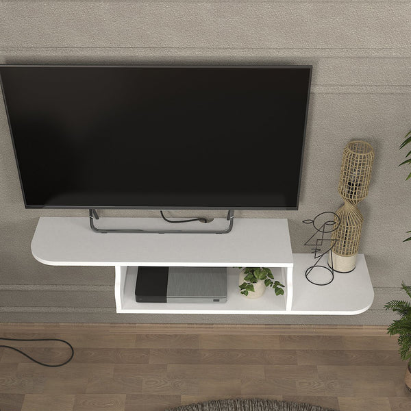 Mueble bajo de TV colgante Kershaby 120x30x19 cm Blanco [en.casa]