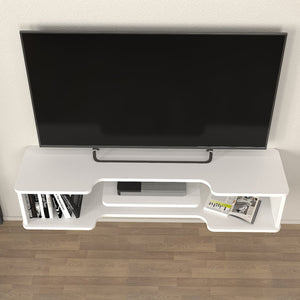 Mueble bajo de TV colgante Yrela 120x30x26 cm Blanco [en.casa]