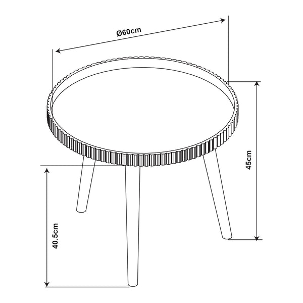 Mesa de centro Bongard Ø60x45 cm Blanco [en.casa]